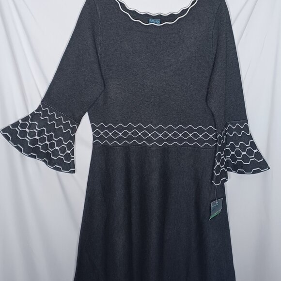 Gabby Skye Sz L Sweater Dress Charcoal Gray - Picture 1 of 12